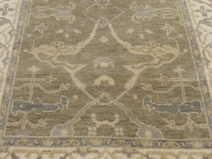 Turk Oushak Silver Wash 4'0"x10'0" Hand-knotted Rug -W1169