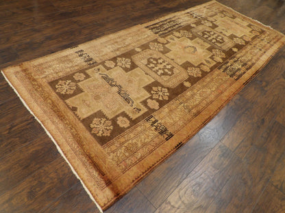 Antique Vintage Khotan 4'0"x11'0" Hand-knotted Rug -W1172