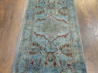 Over-dye Vintage Ziegler 2'6"x18'0" Hand-knotted Rug -W1179
