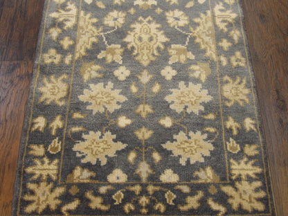 Turk Oushak Silver Wash 2'6"x20'0" Hand-knotted Rug -W1183