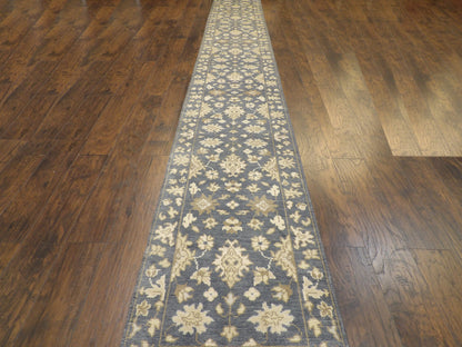 Turk Oushak Silver Wash 2'6"x20'0" Hand-knotted Rug -W1183