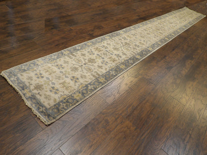 Turk Oushak Silver Wash 2'6"x20'0" Hand-knotted Rug -W1184