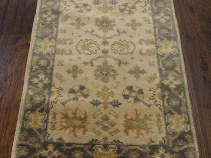 Turk Oushak Silver Wash 2'6"x20'0" Hand-knotted Rug -W1184