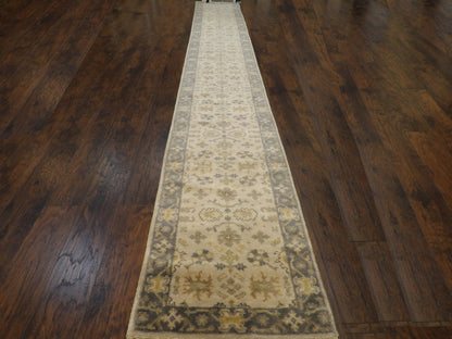 Turk Oushak Silver Wash 2'6"x20'0" Hand-knotted Rug -W1184
