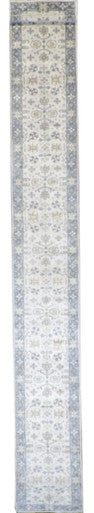 Turk Oushak Silver Wash 2'6"x20'0" Hand-knotted Rug -W1184