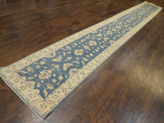 Oushak Chobie White Wash 2'6"x20'0" Hand-knotted Rug -W1186