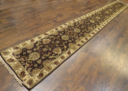 Jaipur Kashan Thick Pile Antique Wash 2'6"x20'0" Hand-knotted Rug -W1188