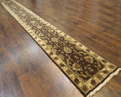 Jaipur Kashan Thick Pile Antique Wash 2'6"x20'0" Hand-knotted Rug -W1188