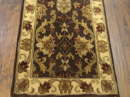 Jaipur Kashan Thick Pile Antique Wash 2'6"x20'0" Hand-knotted Rug -W1188