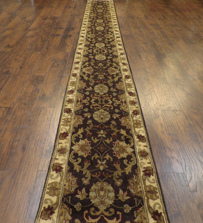 Jaipur Kashan Thick Pile Antique Wash 2'6"x20'0" Hand-knotted Rug -W1188