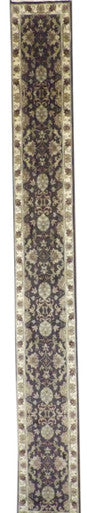 Jaipur Kashan Thick Pile Antique Wash 2'6"x20'0" Hand-knotted Rug -W1188