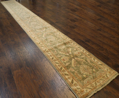 Oushak Chobie Antique Wash 2'6"x21'0" Hand-knotted Rug -W1190