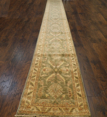 Oushak Chobie Antique Wash 2'6"x21'0" Hand-knotted Rug -W1190