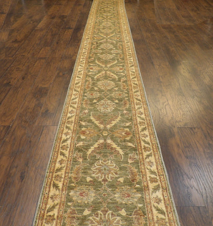 Oushak Chobie Antique Wash 2'6"x21'0" Hand-knotted Rug -W1190