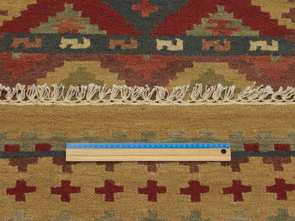 Tribal Kilim Flat Weave 2'6"x22'0" Hand-knotted Rug -W1191-2