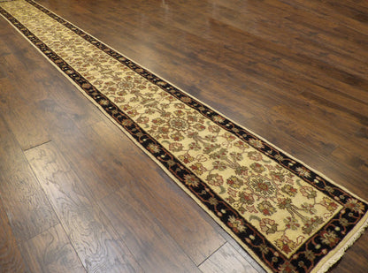 Jaipur Kashan Thick Pile Antique Wash 2'6"x22'0" Hand-knotted Rug -W1192