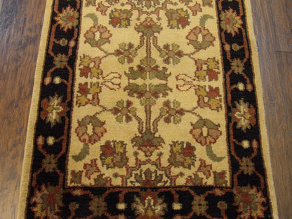 Jaipur Kashan Thick Pile Antique Wash 2'6"x22'0" Hand-knotted Rug -W1192