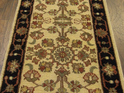 Jaipur Kashan Thick Pile Antique Wash 2'6"x22'0" Hand-knotted Rug -W1192
