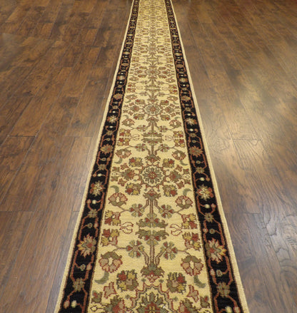 Jaipur Kashan Thick Pile Antique Wash 2'6"x22'0" Hand-knotted Rug -W1192