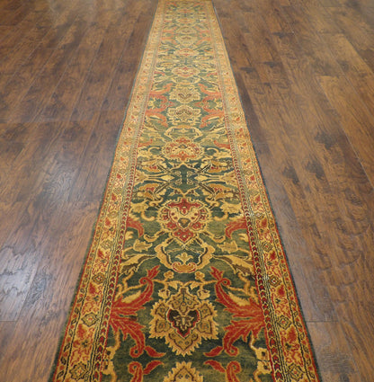 Agra Ziegler Antique Wash Hand knotted Wool Rug 3'0" X 22'0" - w1194