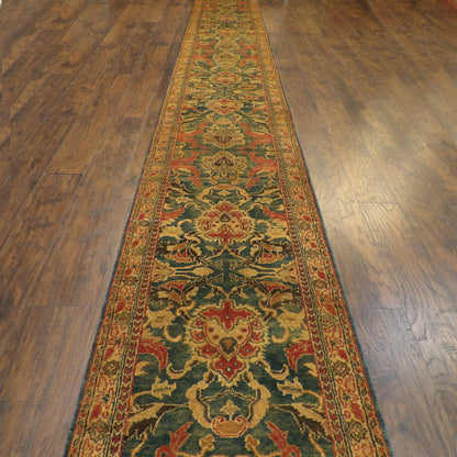 Agra Ziegler Antique Wash Hand knotted Wool Rug 3'0" X 22'0" - w1194