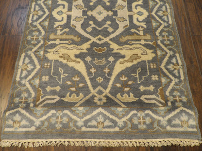 Oushak Silver Wash 3 x 30 Hand knotted Rug - w1197
