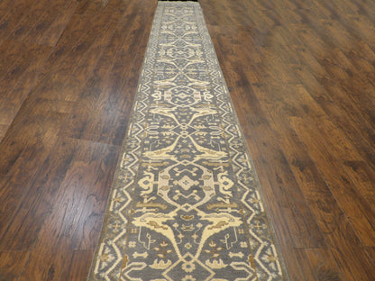 Oushak Silver Wash 3 x 30 Hand knotted Rug - w1197