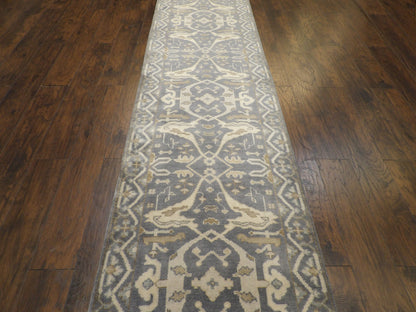 Oushak Silver Wash 3 x 30 Hand knotted Rug - w1197