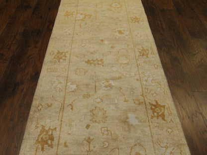 Turk Oushak Silver Wash 3'0"x38'0" Hand-knotted Rug -W1198