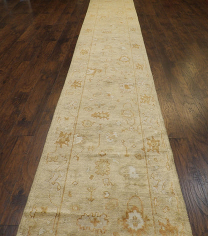 Turk Oushak Silver Wash 3'0"x38'0" Hand-knotted Rug -W1198