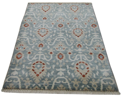 Indo Ikat 3'0x5'0" Hand-knotted Rug -w120