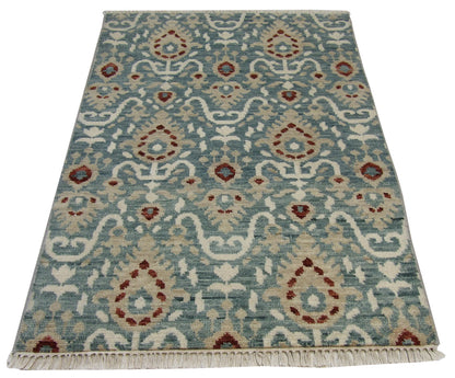 Indo Ikat 3'0x5'0" Hand-knotted Rug -w120