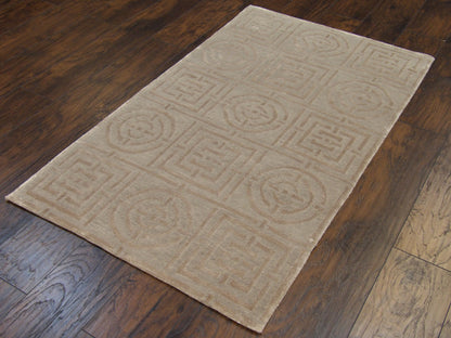 Modern Circle Design Wool/silk Hand-knotted Rug 3 x 5 - w151