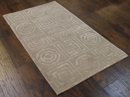 Modern Circle Design Wool/silk Hand-knotted Rug 3 x 5 - w151