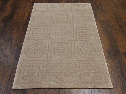Modern Circle Design Wool/silk Hand-knotted Rug 3 x 5 - w151