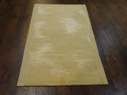Modern Tibetan Abstract Hand knotted Wool/Silk Rug 3X5 - w156