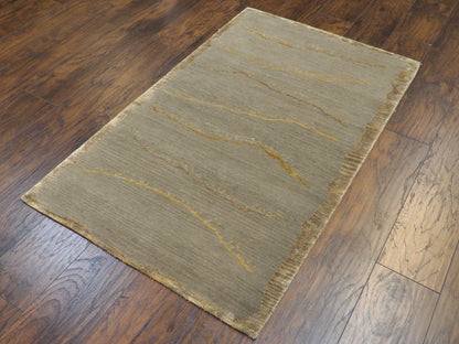 Modern 3'0"x5'0" Hand-knotted Rug -w158