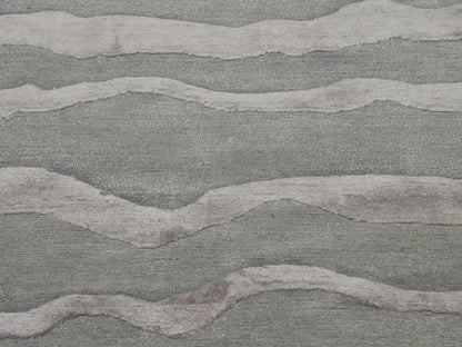 Modern Tibetan Waves Design 3 x 5 Hand knotted Rug - w162