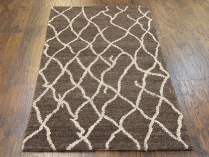 Moroccan 3'0"x5'0" Hand-knotted Rug -w169