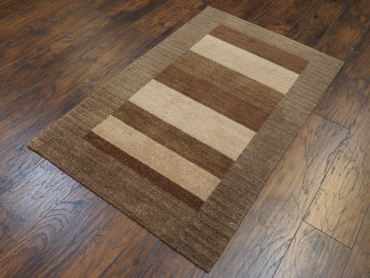 Modern Loom-Knotted 3'0"x5'0" Loom-knotted Rug -w172