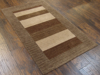 Modern Loom-Knotted 3'0"x5'0" Loom-knotted Rug -w172