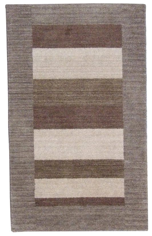 Modern Loom-Knotted 3'0"x5'0" Loom-knotted Rug -w172