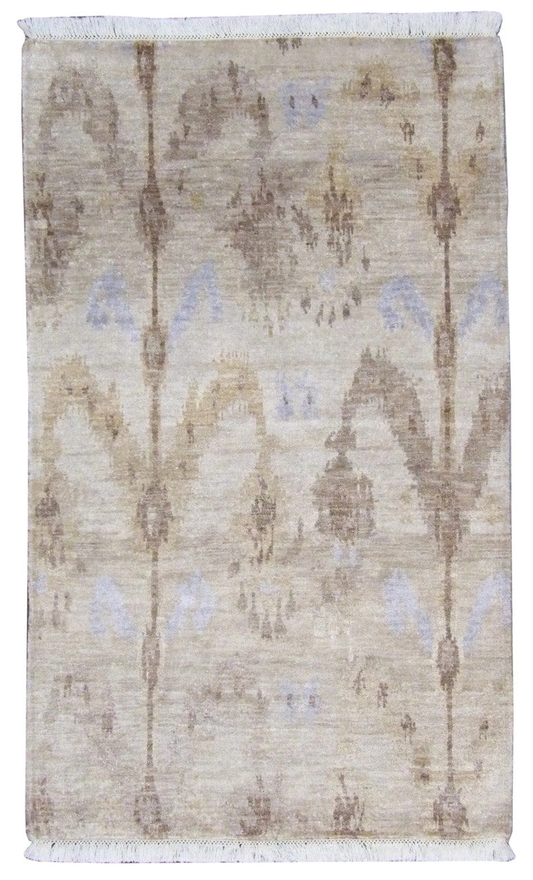 Modern Ikat 3'0"x5'0" Hand-knotted Rug -w178
