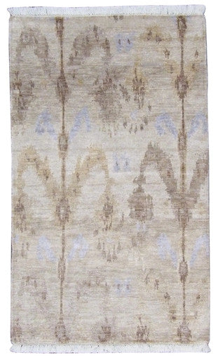 Modern Ikat 3'0"x5'0" Hand-knotted Rug -w178