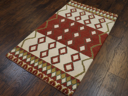 Moroccan 3'0"x5'0" Hand-knotted Rug -w193