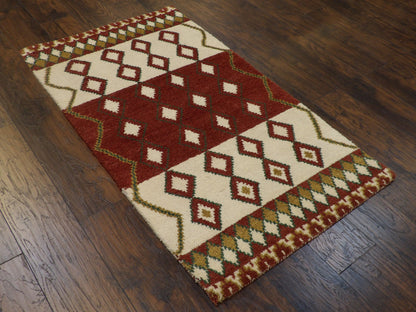 Moroccan 3'0"x5'0" Hand-knotted Rug -w193