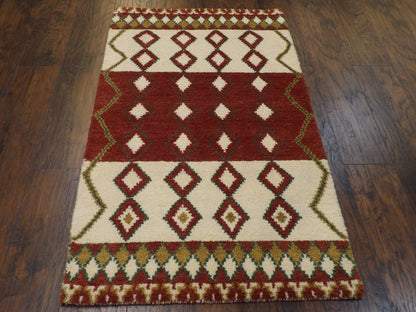 Moroccan 3'0"x5'0" Hand-knotted Rug -w193