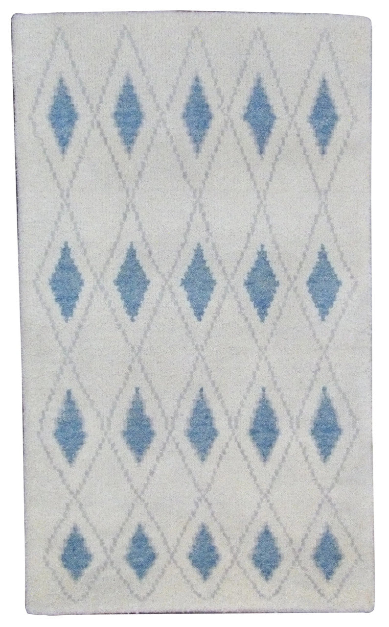 Moroccan 3'0"x5'0" Hand-knotted Rug -w196