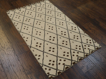 Moroccan 3'0"x5'0" Hand-knotted Rug -w197