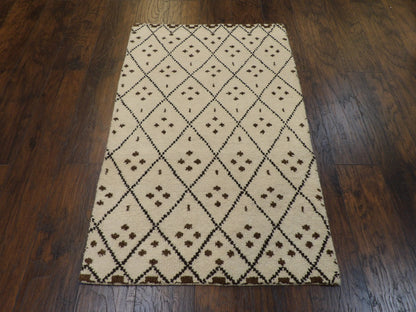 Moroccan 3'0"x5'0" Hand-knotted Rug -w197